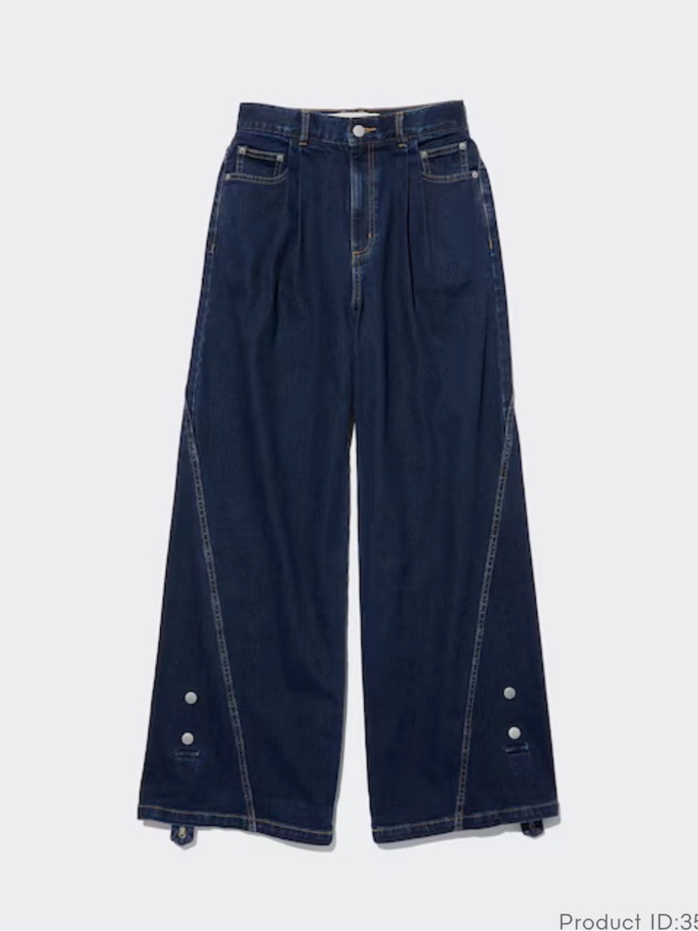 GU ROKH Wide Leg Dark Blue Women’s Jeans Size S